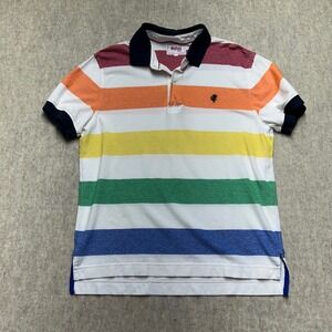 Stafford PREP Mens Colorful Striped Short Sleeve‎ Polo Shirt Size Large